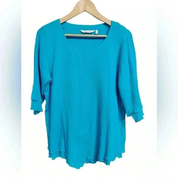 Soft Surroundings Siesta Key Cotton Gauzy Resort Wear Tunic Top Size M - Picture 9 of 10